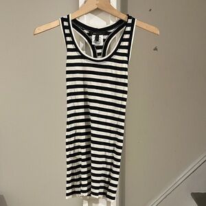 BCBGMaxAzria Black and White Striped Tank Top